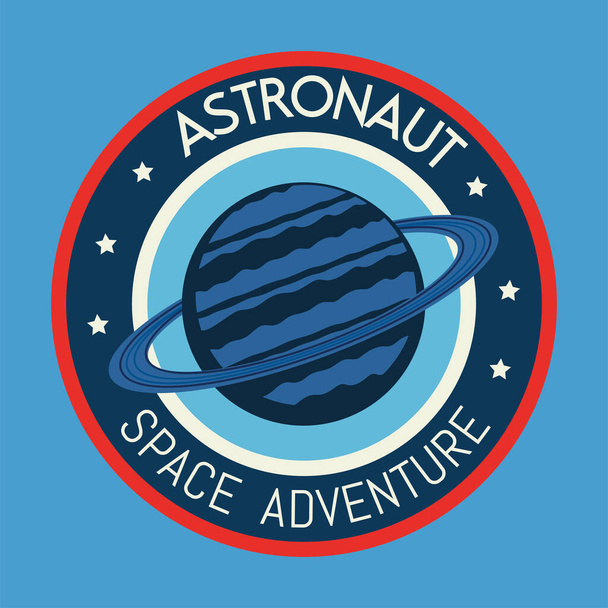saturn planet space retro sticker icon - Vector, Image