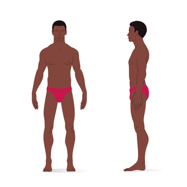 Young Man, full body of a man, front and side view. Isometric vector illustration. - Vektor, Bild
