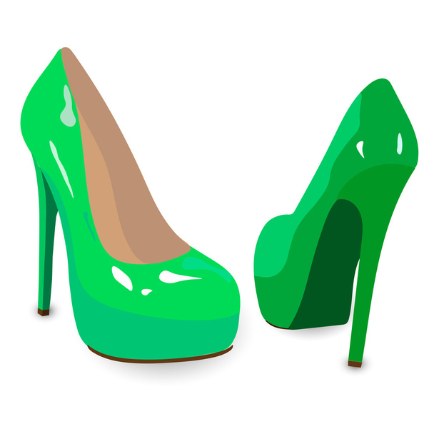Green shoes. - Vector, Image
