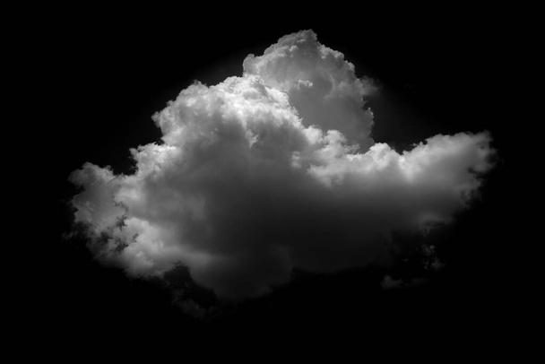 white cloud on black background. Wide sky and clouds dark tone. - Photo, image