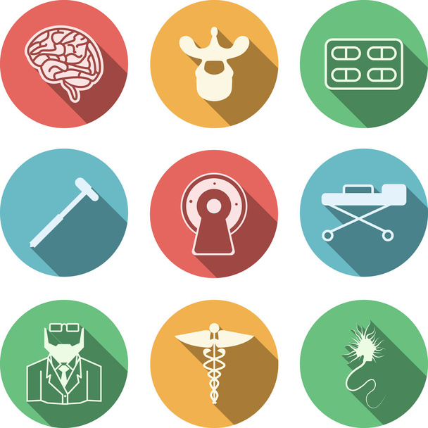 Colored vector icons for neurology - Wektor, obraz