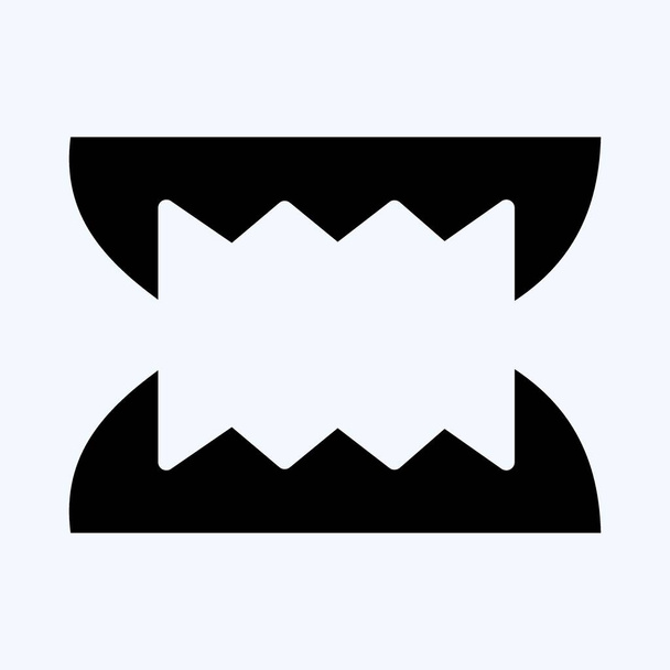 Icon Teeth. suitable for Halloween symbol. glyph style. simple design editable. design template vector. simple illustration - Wektor, obraz