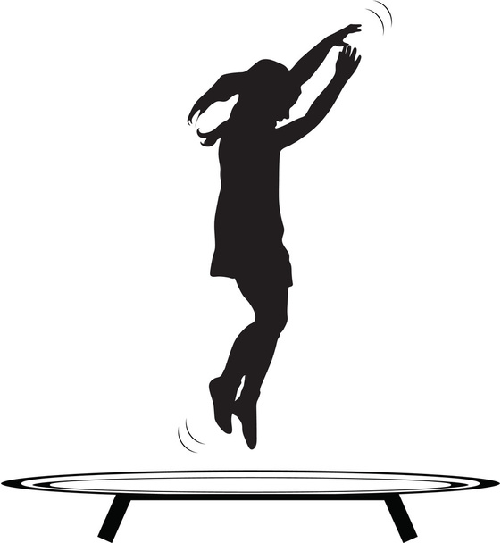 Chica saltar trampolín
  - Vector, imagen