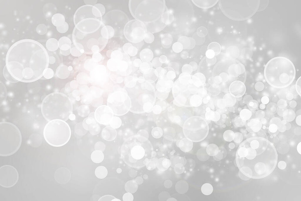 white and gray Christmas light with snowflake bokeh background, Winter backdrop wallpaper. - Photo, image