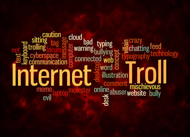 Word Cloud with INTERNET TROLL concept create with text only. - Foto, imagen