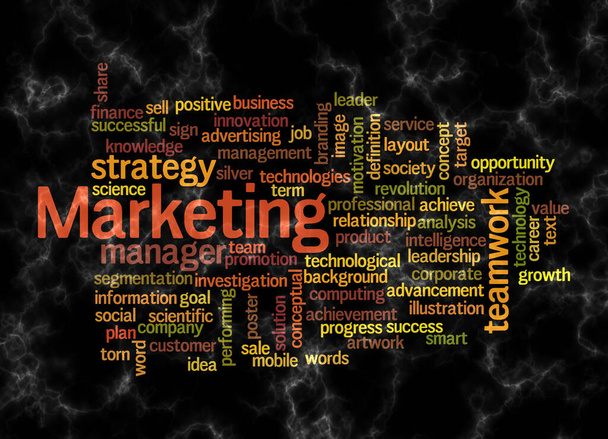 Word Cloud with MARKETING concept create with text only. - Photo, image
