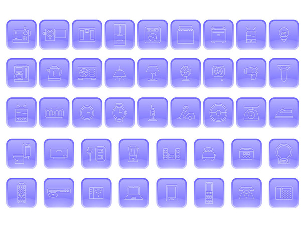 Набір піктограм для побутової техніки у стилі додатків
 - Вектор, зображення