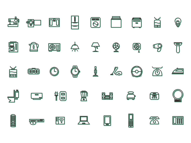 Color shadow home appliances daily necessities icon set - ベクター画像