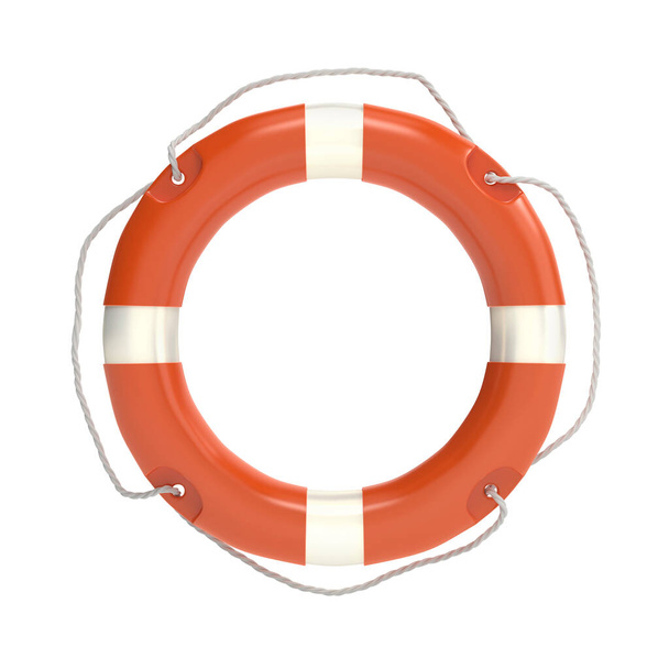 Front view of lifebuoy ring, isolated on white background - Foto, Bild