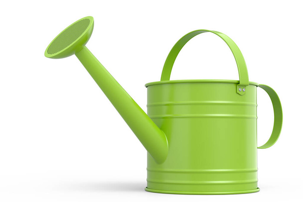 Watering can isolated on a white background. 3d render concept of gardening equipment tools for farm and harvesting - Foto, afbeelding