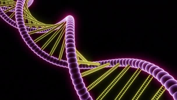 DNAによる美しい動くスパイラル. デザイン. 光るラインと点で3Dスパイラルを回転させます. ネオンDNAカード スパイラル.  - 映像、動画