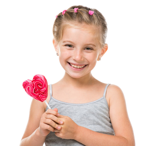 Little girl with lollipop - Foto, Imagem