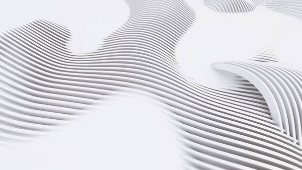 Formes courbes abstraites. Arrière-plan circulaire blanc. Contexte abstrait. Illustration 3d - Photo, image