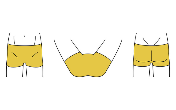 Men's hair removal, V-line, I-line, O-line set, underwear - Вектор,изображение