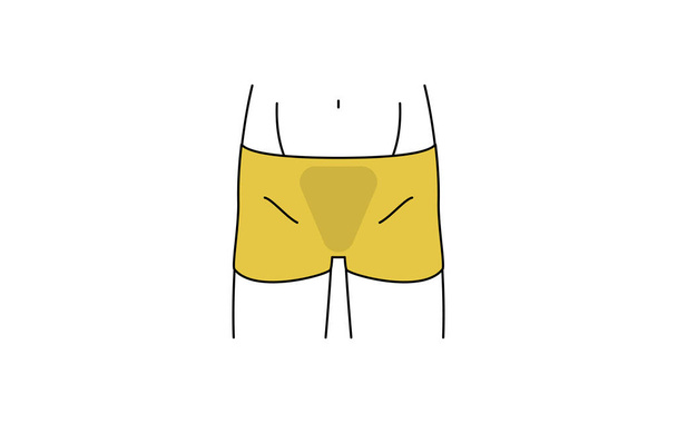 Men's hair removal, V-line, with underwear - Vector, Image