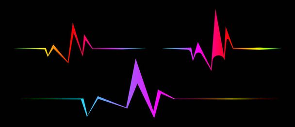 Abstract gradient heartbeat line icon isolated on black background. Vector EPS 10 - ベクター画像