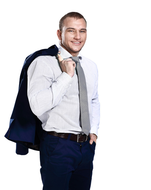Портрет счастливого бизнесмена, изолированного на белом фоне
 - Фото, изображение