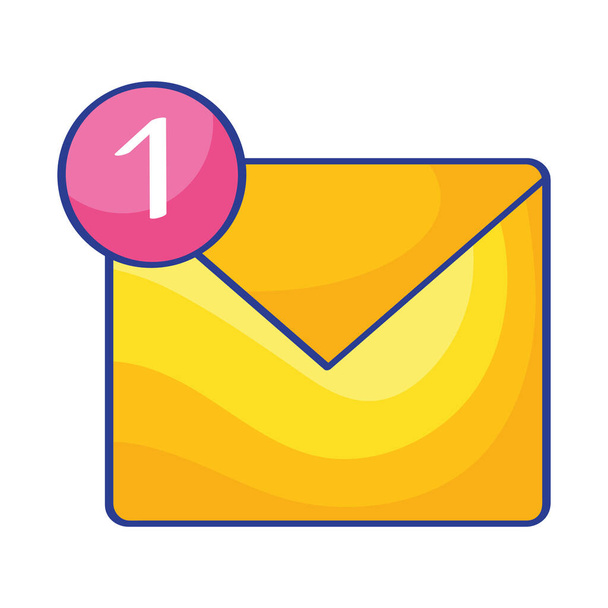 envelope with notification counter icon - Vector, Image