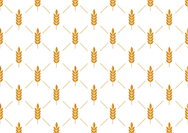 小麦のパターンの壁紙。オート・シンボル。テキストのための空きスペース。米の看板。米柄壁紙. - ベクター画像