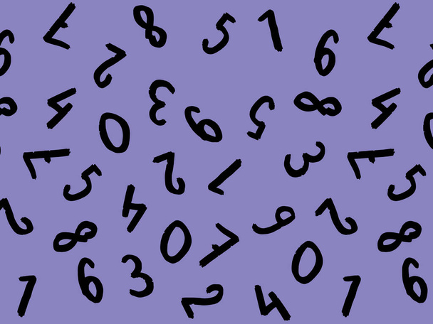 Vorlage mit dem Bild von Tastatursymbolen. eine Reihe von Zahlen. Oberflächenvorlage. pastellblauer, lila Hintergrund. Horizontales Bild. - Foto, Bild