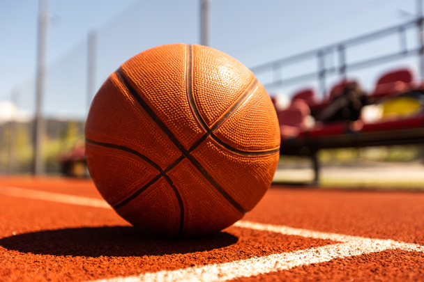 Basketball leather ball court background - Foto, immagini