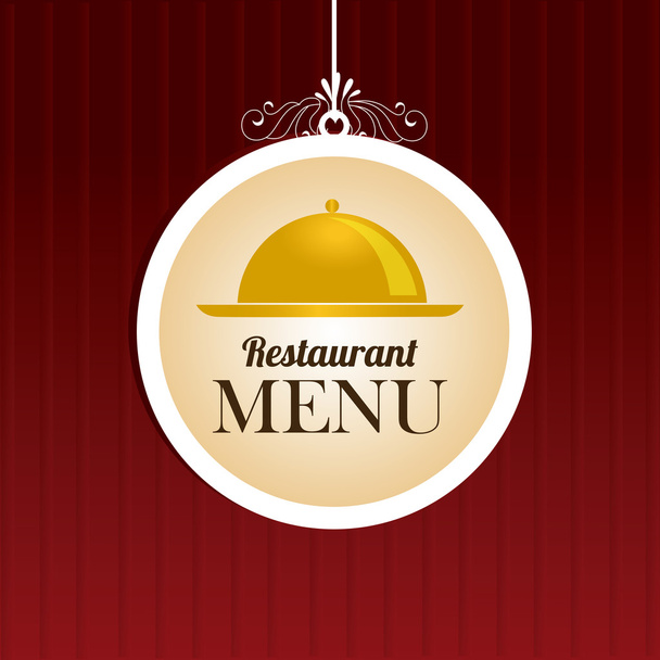 Restaurant Design über rotem Hintergrund Vektor Illustration - Vektor, Bild