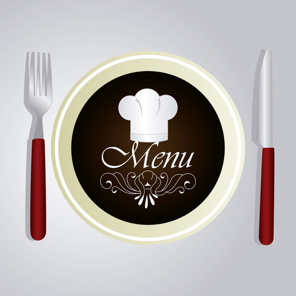 Restaurant design over gray background vector illustration - Vector, Image