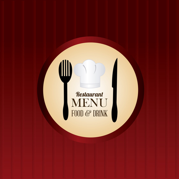 Restaurant design over red background vector illustration - Vektor, kép