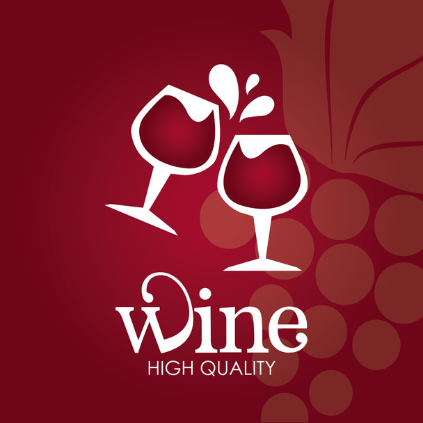 Wine design over red background vector illustration - Vector, Image
