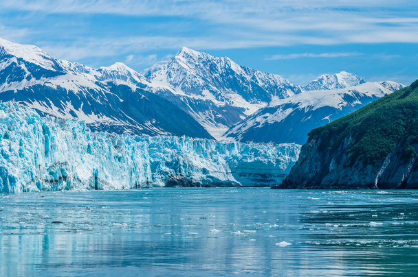 A view down the Russell Fjord towards the Hubbard Glacier in Alaska in summertime - Photo, Image
