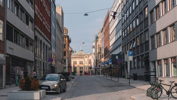 A street and buildings in Oslo, Norway - Fotó, kép