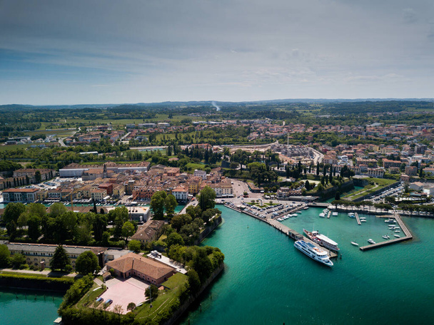 An aerial view of the city of Peschiera del Garda in the province of Verona in Veneto - Photo, image