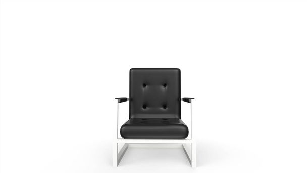 чорне шкіряне крісло на білому фоні
 - Фото, зображення