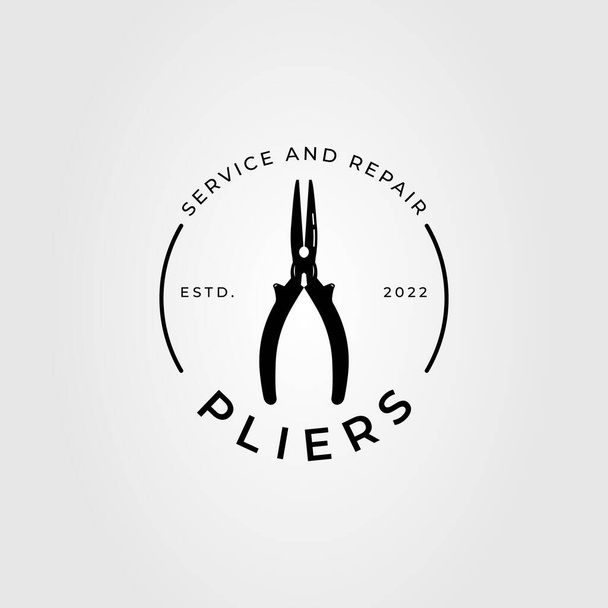 silhouette pliers or pincers or tong logo vector illustration design - Διάνυσμα, εικόνα