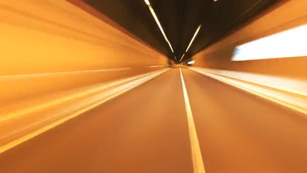 Abstract driving in highway. Fish-eye, time-lapse, motion blur - Séquence, vidéo