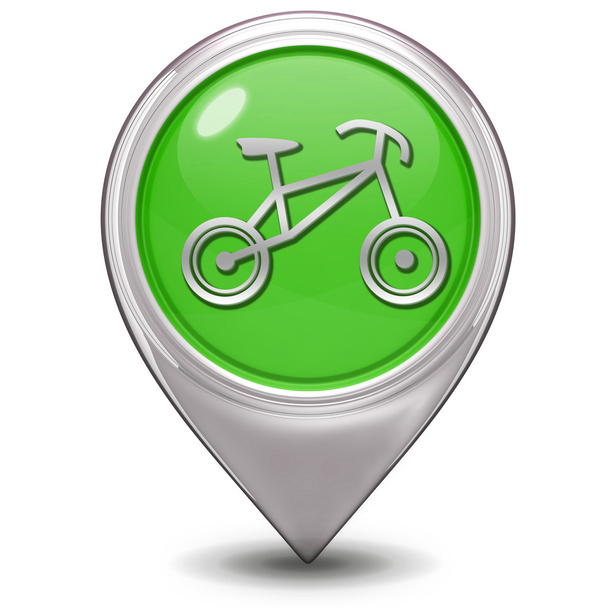 Значок велосипедного указателя на белом фоне
 - Фото, изображение