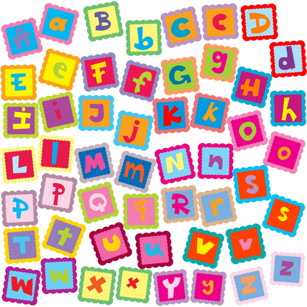 gekleurde kaart met letters van het alfabet - Foto, afbeelding