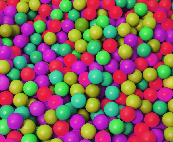 phosphorescent plastic coloured balls in the game pool - Photo, Image