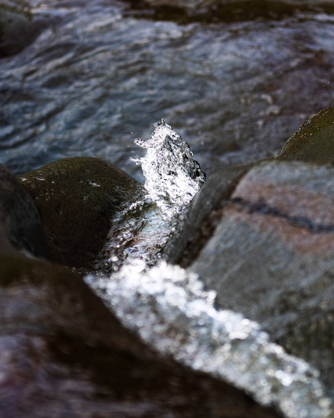 A small creek flowing over the rocks to a lake in Wilkies Pool, Mt Taranaki, New Zealand - Foto, immagini