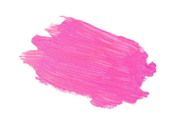 Pink lipstick smear smudge on white background close-up - Fotoğraf, Görsel