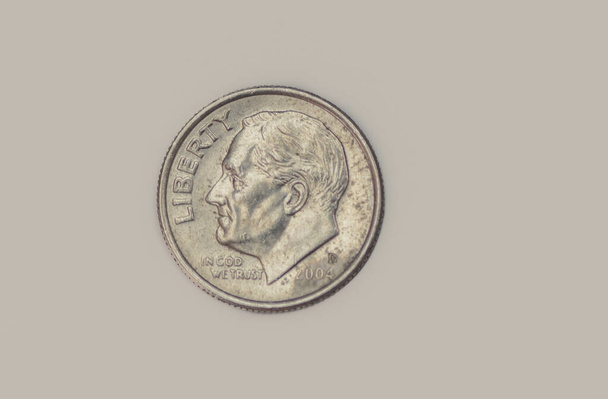 Obverse of a 2004 American one dime coin - Photo, image