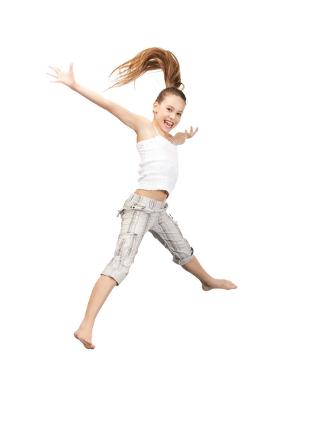 Jumping teenage girl - Zdjęcie, obraz