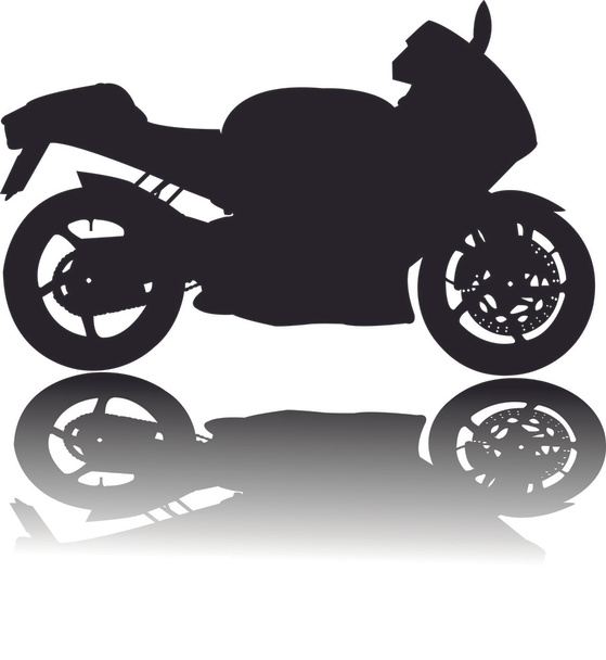 黒いオートバイ ベクトルのシルエット - ベクター画像