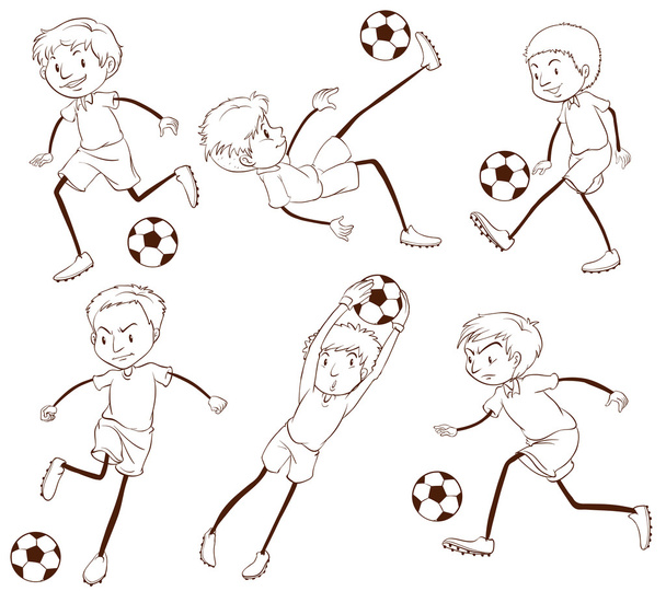 A group of soccer players - Vector, Image