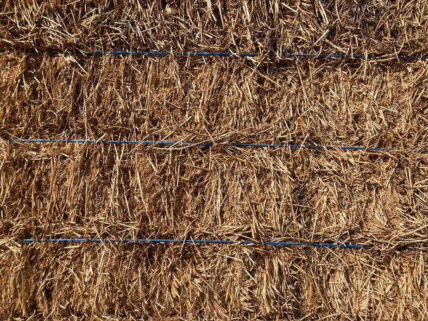 Hay bale, dray grass texture background - Fotoğraf, Görsel