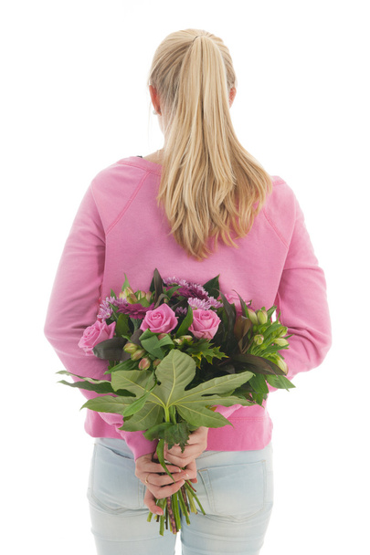 Teen with flowers - Photo, Image