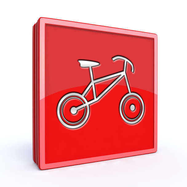Bicicleta icono cuadrado sobre fondo blanco
 - Foto, Imagen