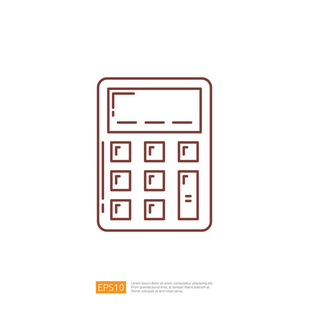 Digital Calculator Vector Line Icon - Διάνυσμα, εικόνα
