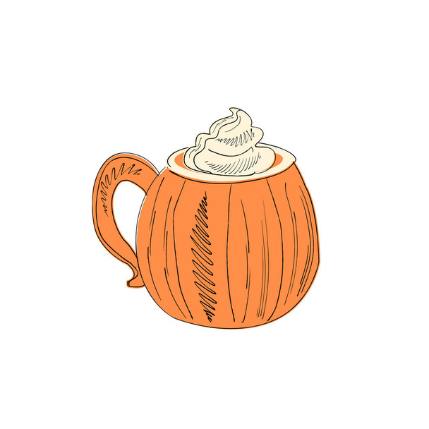 Vector hand drawn poster - Pumpkin spice and everything nice. Hand lettering autumn illustration - Vector, Image