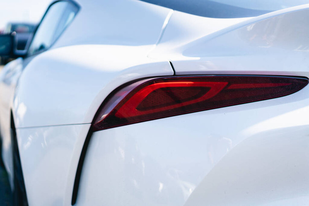 A closeup of a white car taillight - Photo, Image
